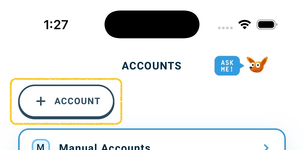Add account button