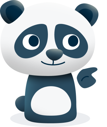 Panda character left side
