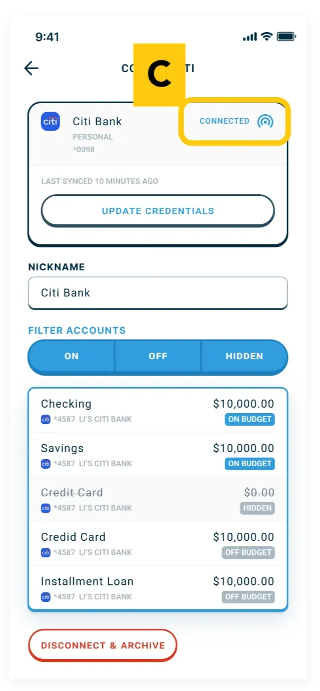 Bank reconnected successfully